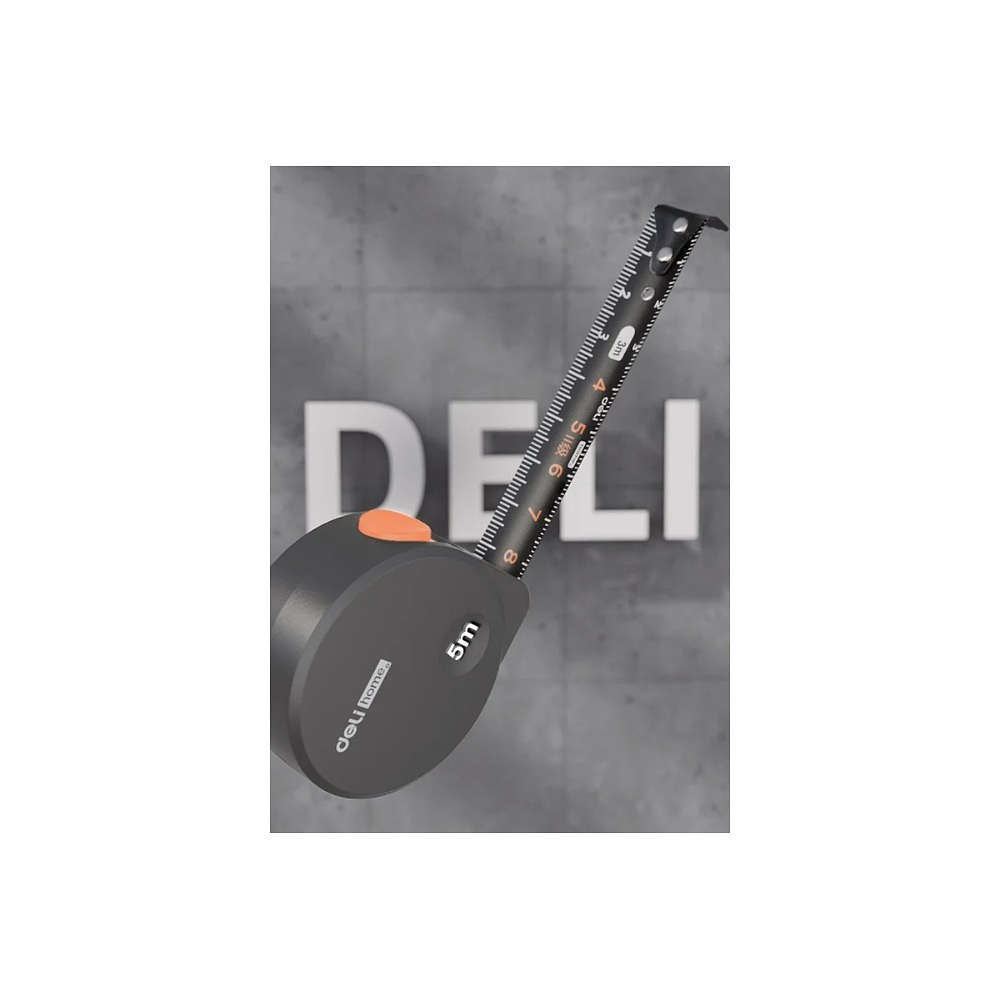 Рулетка Deli HS HT8519C, 5 м х 19 мм, Soft Touch, оранжевый - 3