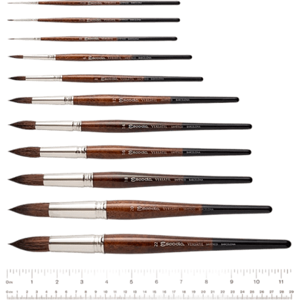 Кисть "Escoda Versatil Brush S/H 1540", синтетика, круглая, №0 - 3