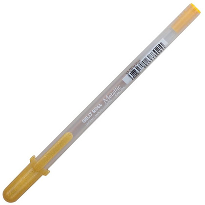 Ручка гелевая "Gelly Roll Metallic", 1.0 мм, прозрачный, стерж. золотистый