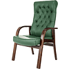 Кресло Бюрократ T-9928WALNUT-CF, натуральная  кожа, зеленый, каркас дерево  - 4
