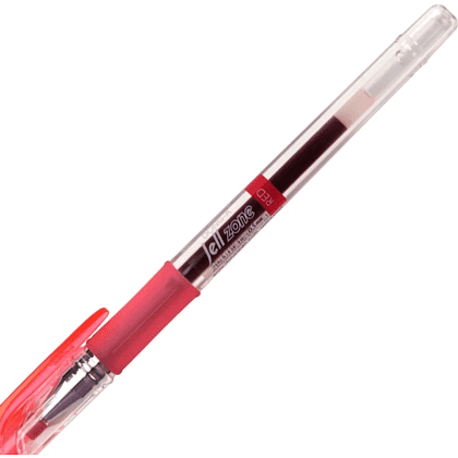Ручка гелевая "Jell-Zone Standard", 0.5 мм, прозрачный, стерж. красный - 4