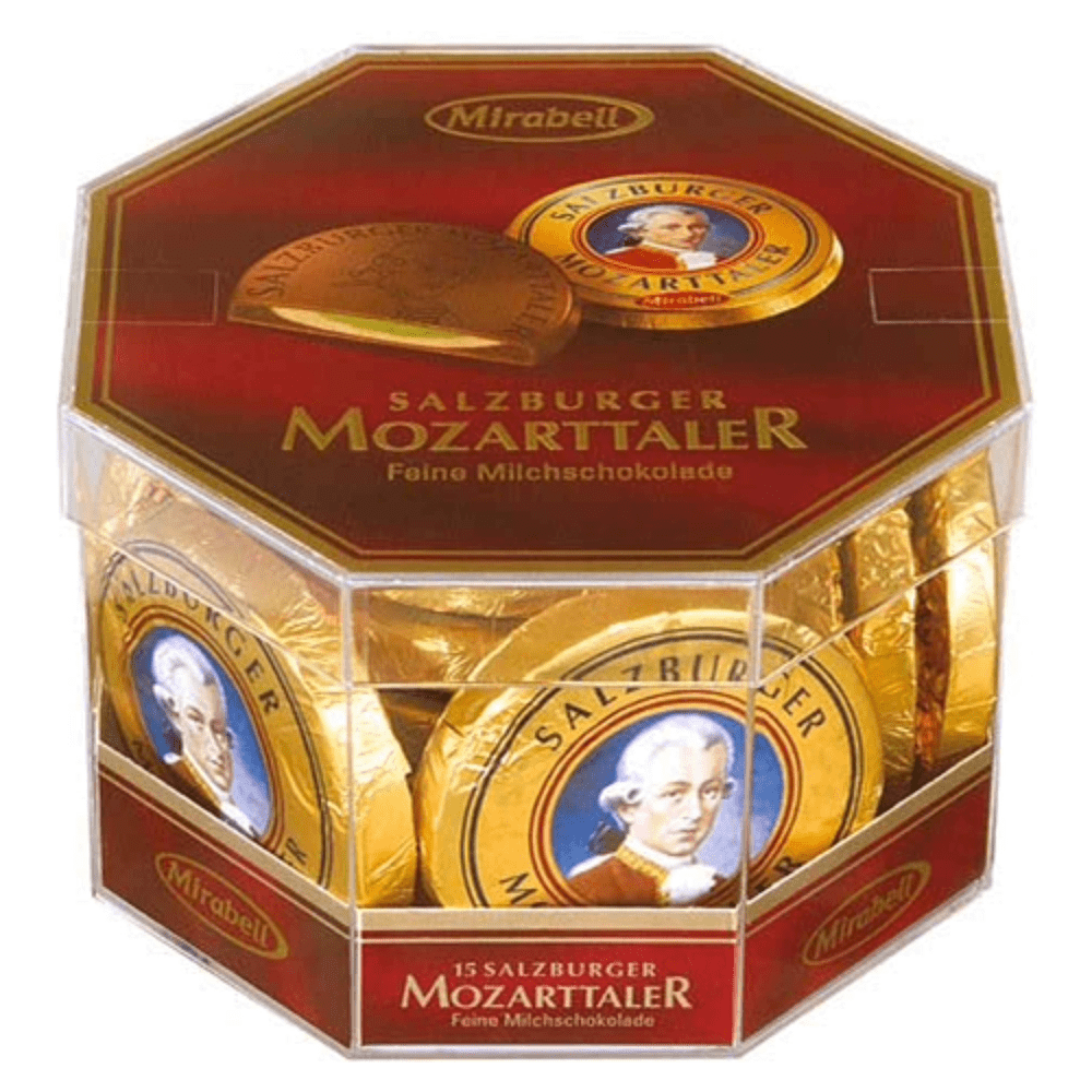 Конфеты "Mirabell Mozartkugeln", 280 гр, молочный шоколад с начинкой из светлого и темного пралине и марципана