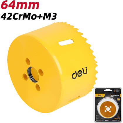 Коронка биметаллическая Deli YS EDH-SKK064-E1, 64 х 38 мм, М14 - 2