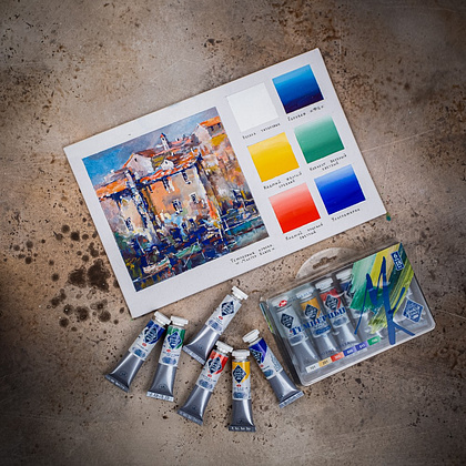 Краски темперные "Мастер Класс базовые цвета", набор 6 цветов, тубы - 6