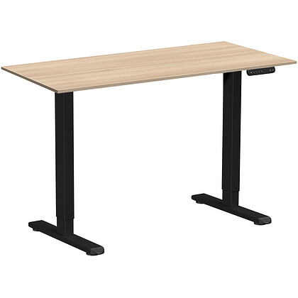 Стол с электроприводом WellDesk Prime 1300x675х18 черный/акация лэйкленд (9191461+9072453)