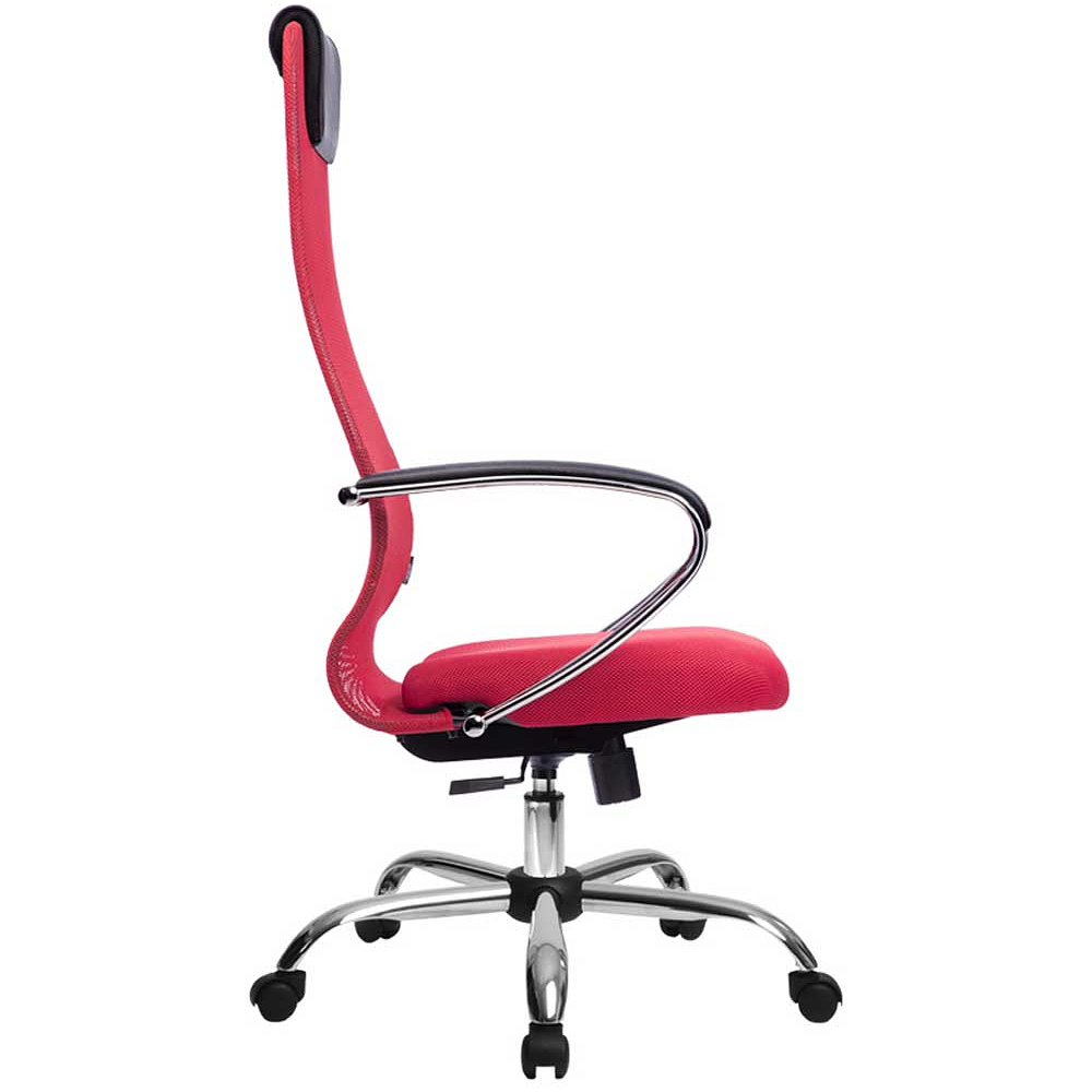 Кресло для руководителя "Metta BK-8", ткань, сетка, металл, красный - 3