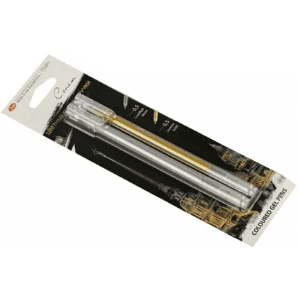 Ручка гелевая "Сонет", 0.5 мм, 2 шт., серебро, золото - 2