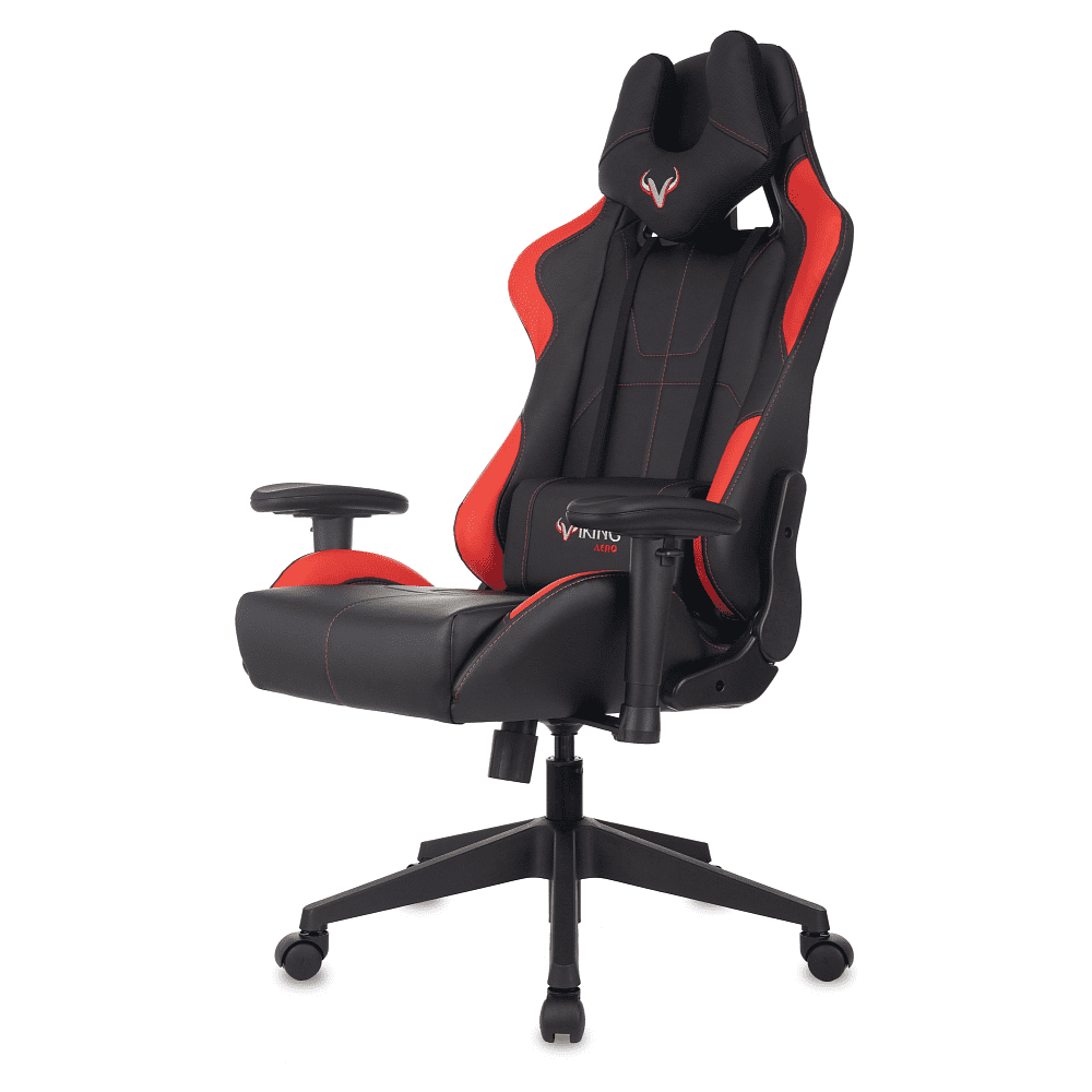 Кресло игровое Бюрократ Zombie VIKING 5 AERO Red Edition экокожа, черный, красный - 2