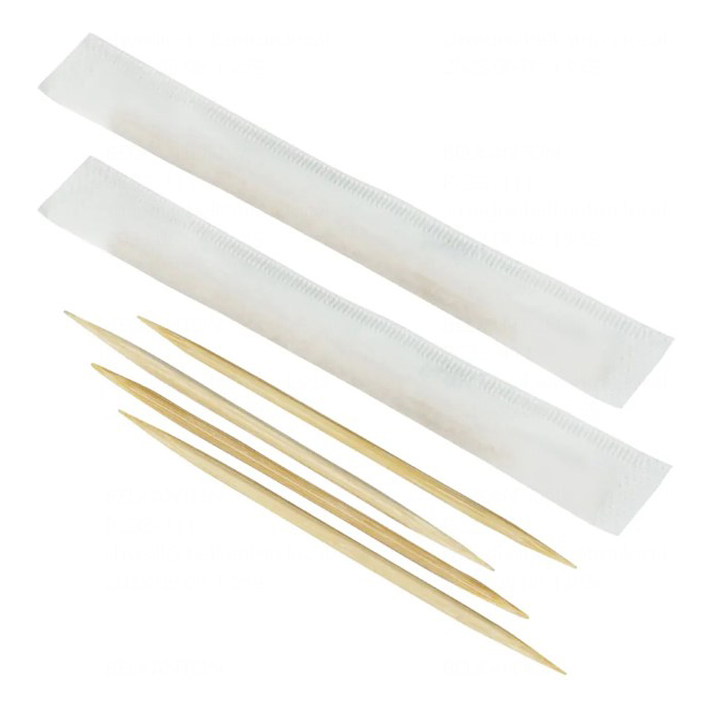 Зубочистки в индивидуальной бумажной упаковке, 1000 шт/упак, белый - 2