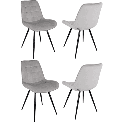 Стул Бюрократ "CH-K2_4", ткань, светло-серый, металл, комплект 4 штуки