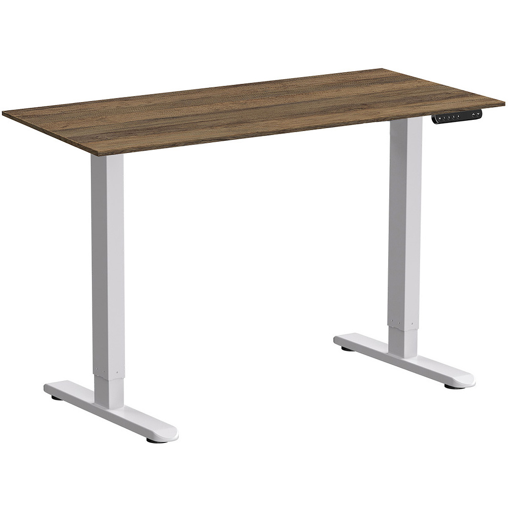 Стол с электроприводом WellDesk Prime 1300x675х18 белый/дуб санта-фе винтаж (9191462+9178196)