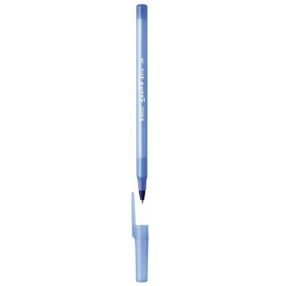 Ручка шариковая "Bic Round Stic", 0.32 мм, голубой, стерж. синий - 3