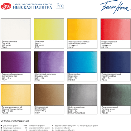 Краски акварельные "Белые ночи Ботанический атлас", набор 12 цветов, кюветы - 5