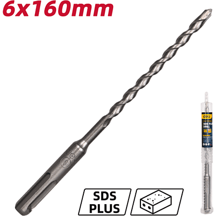 Бур по бетону Deli YS EDH-Y06160, 6 x 160 мм, SDS-PLUS - 3