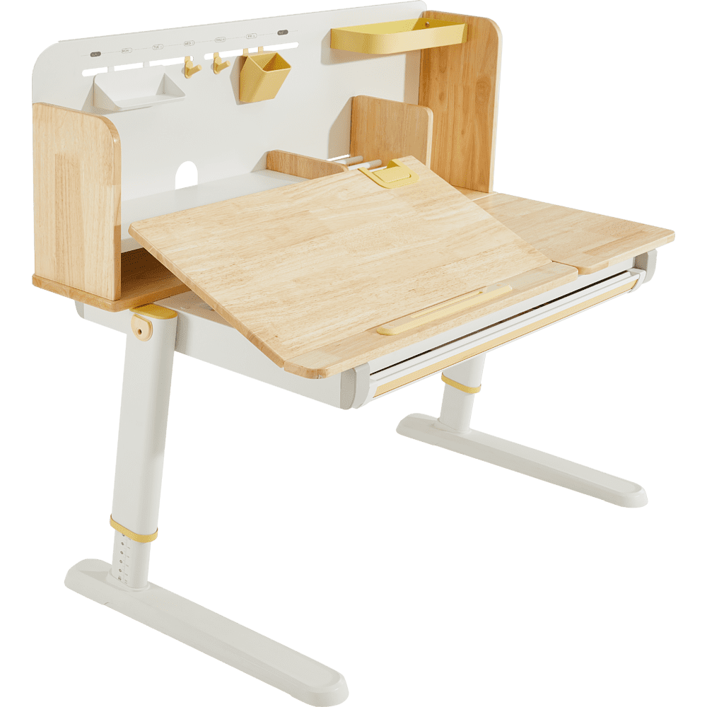 Стол Ergosmart регулируемый Galleon, 1200х700х(520-760) мм, гевея, с книжной полкой