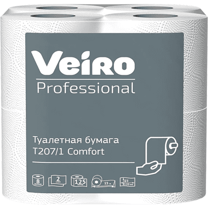 Бумага туалетная "Professional Comfort", 2 слоя, 8 рулонов