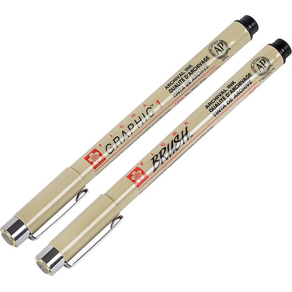 Ручка капиллярная "Pigma Brush", 0.25 мм, черный - 4