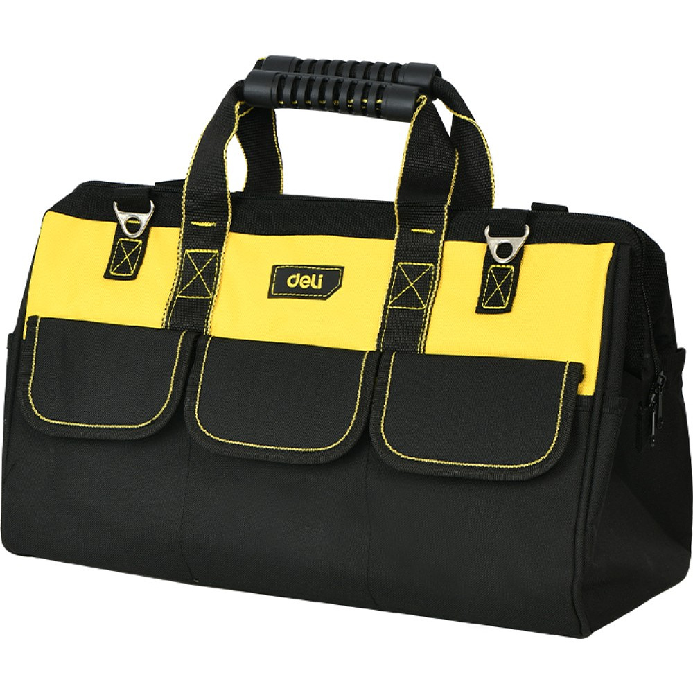 Сумка для инструментов Deli "EDL430113", 310x170x220 мм, 14 карманов, черный, желтый