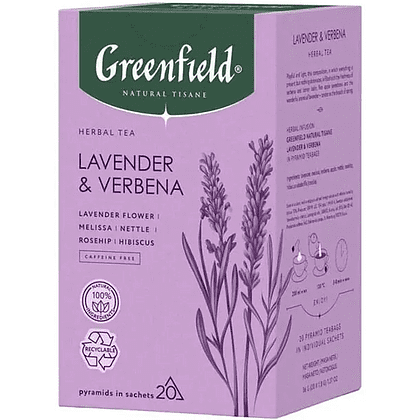 Чайный напиток "Greenfield Tisane Lavender&Verbena", 20 пакетиков x 1.8 г, с лавандой и вербеной - 2