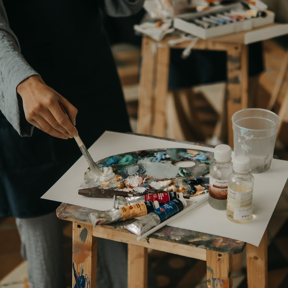 9192306, Краски акриловые Ладога, 220 желтая средняя, 100 мл., банка - 4