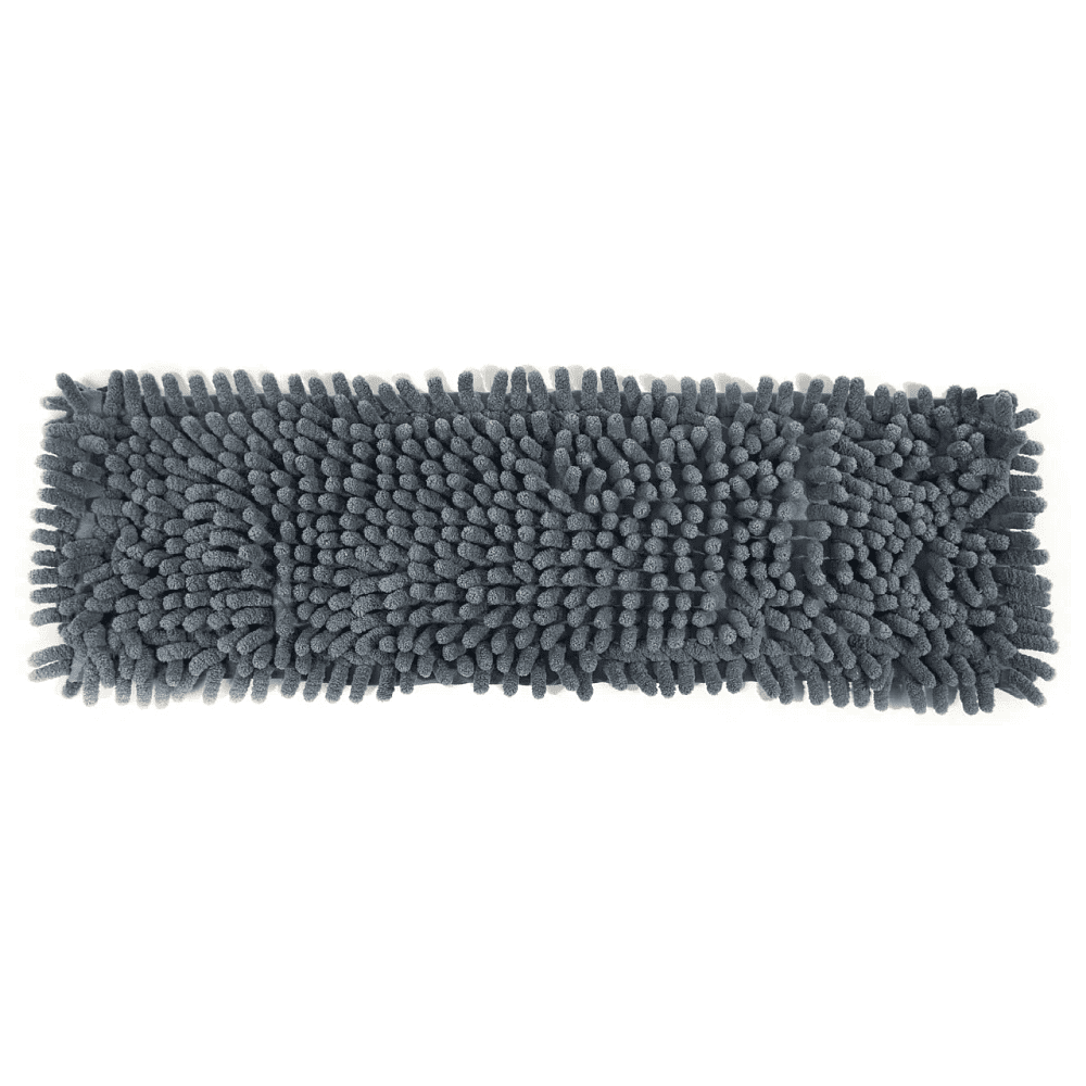 Насадка для плоской швабры 42х14 см, шенилл, на резинке, серый