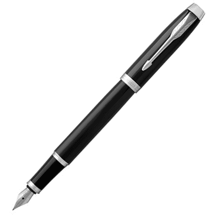 Ручка перьевая Parker "IM Black Lacquer CT", M, металлическая, подарочная упаковка, черный, патрон черный