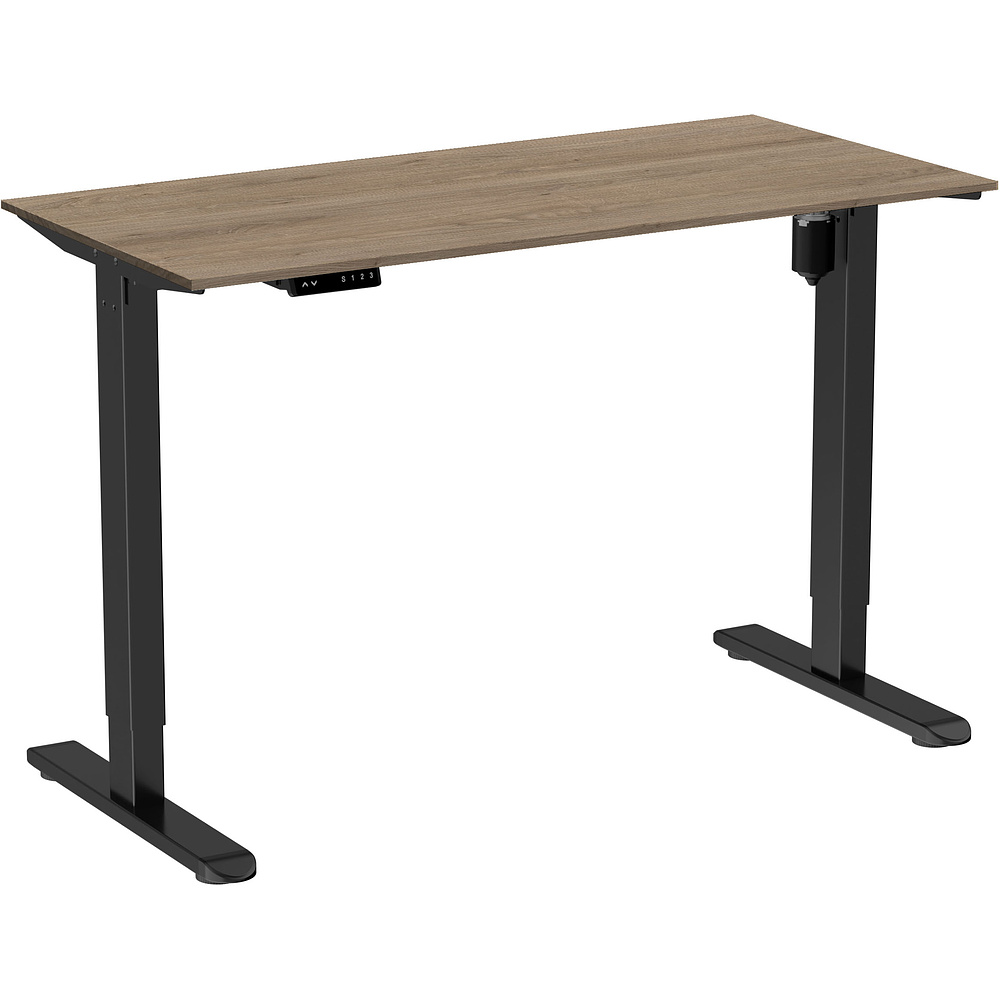 Стол с электроприводом WellDesk Light 1300x675х18 черный/дуб денвер трюфель (9116309+9072454)