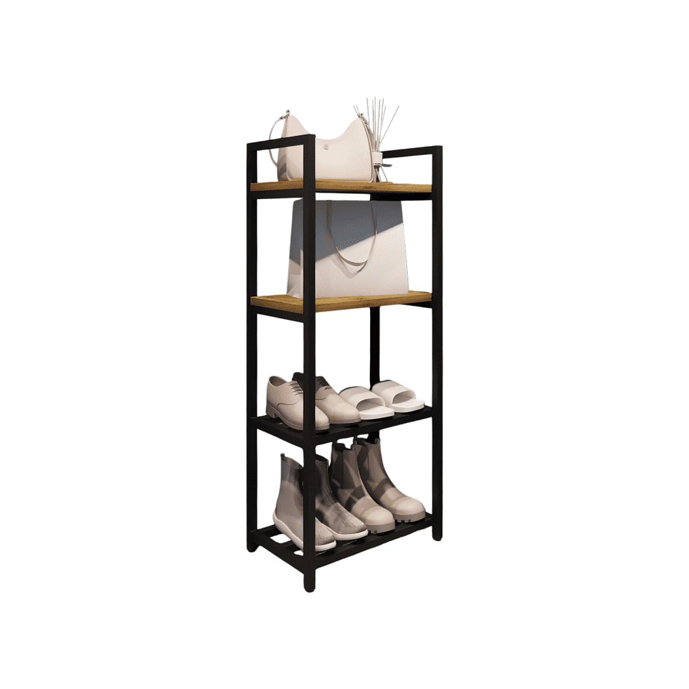 Обувница ALLERD 2+2 RION, черный муар, 440х250х1030, дуб нокс