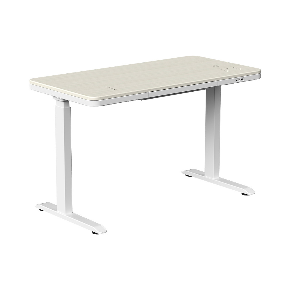 Стол с электроприводом двухмоторный AOKE HOME WOOD, цвет белый/береза 