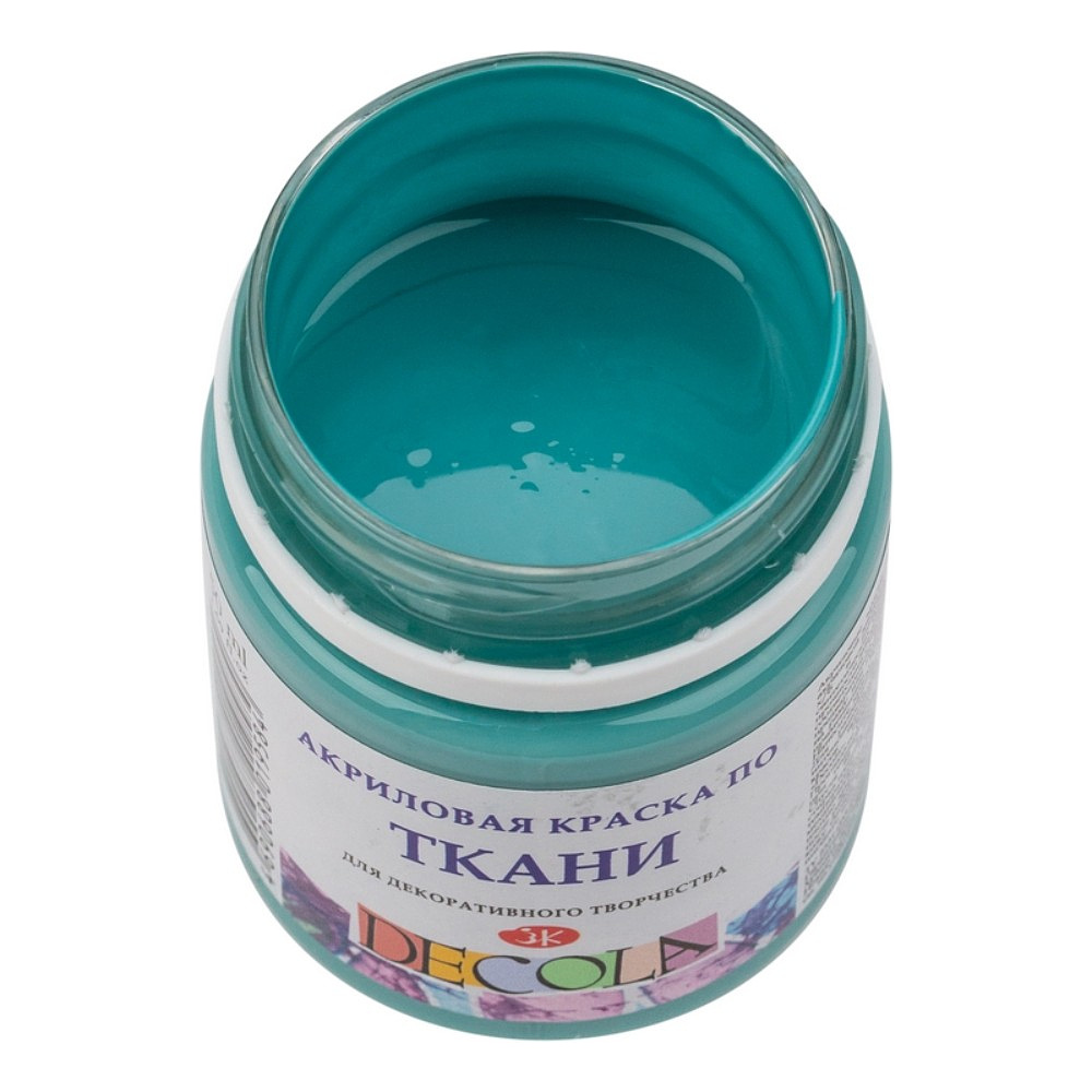 Краска акриловая по ткани "Декола", 733 турецкая зеленая, 50 мл., банка - 2