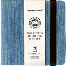Cкетчбук для акварели "Potentate", холодный пресс, 12х12 см, 300 г/м2, 24 листа, джинс