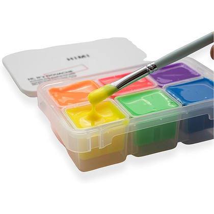 Краски гуашевые "Himi Jelly Cup.Glow in the dark. Bright color", набор 6 цветов, 23 мл., кювета, пластиковый футляр - 2