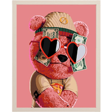 Картина по номерам "Мишка Тедди с долларами"