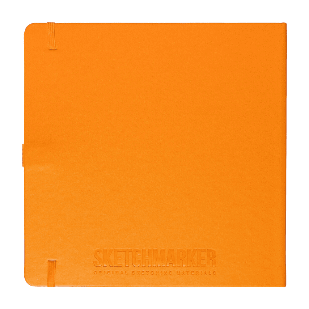 Скетчбук "Sketchmarker", 80 листов, 20x20 см, 140 г/м2, оранжевый неон  - 2