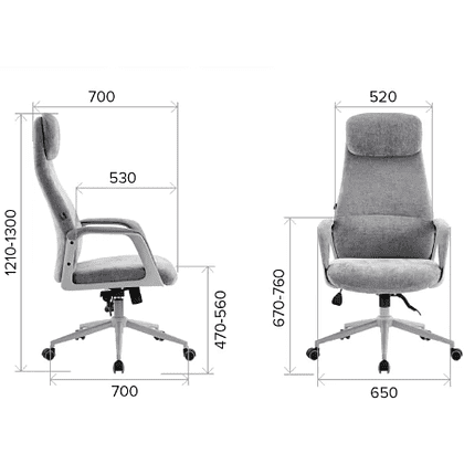 Кресло компьютерное EVERPROF Otto, Grey ткань, серый, металл, корпус серый - 9