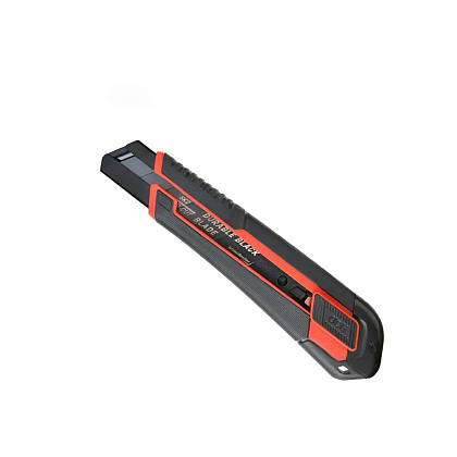 Нож строительный Deli RS EDL025G, 25 мм, универсальный, черный, красный