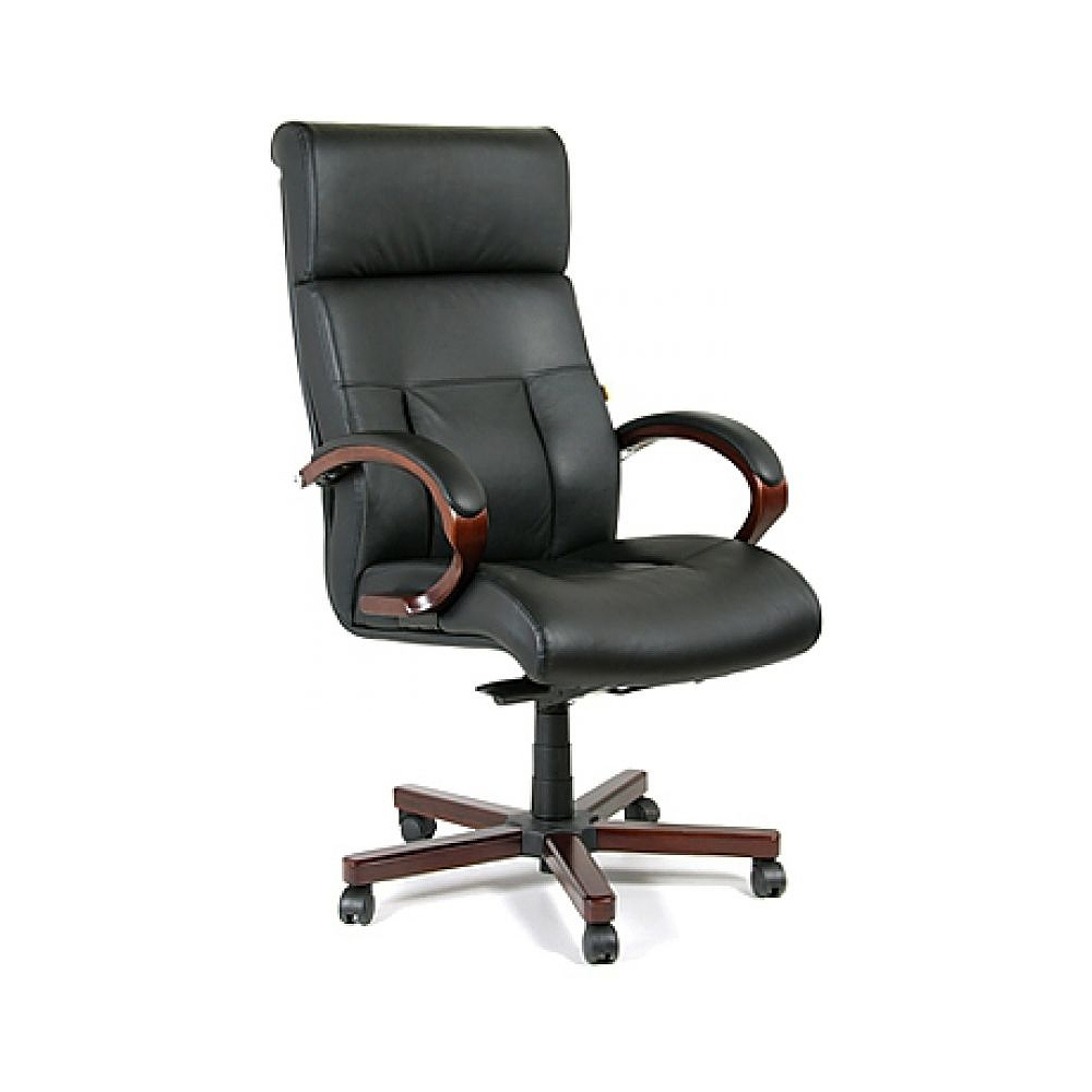 Кресло для руководителя "Chairman 421", кожа, металл, дерево, черный