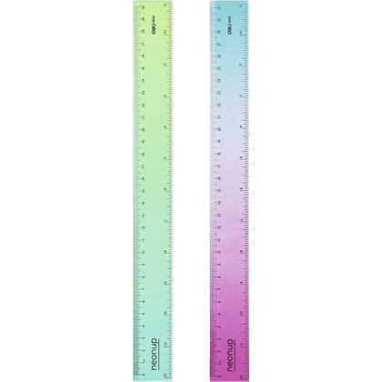 Линейка "Deli EH654", 30 см, прозрачный, ассорти градиент 