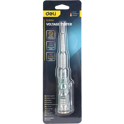 Индикаторная отвертка-тестер Deli YS EDL8004, 24 -250 В, светодиодная, прозрачный - 3