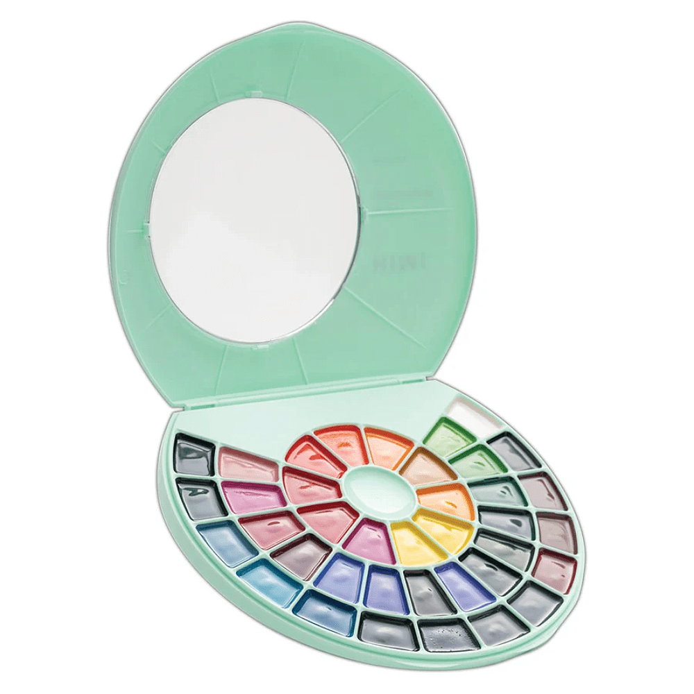 Краски акварельные "Himi", набор, 38 цветов, зелёный футляр