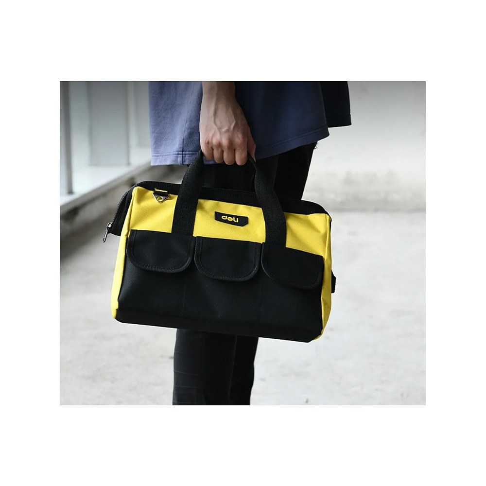 Сумка для инструментов Deli YS EDL430016, 360х180х250 мм, ткань Oxford, черный, желтый - 4