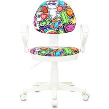 Кресло для детей "Бюрократ KD-3/WH/ARM", пластик белый, мультиколор маскарад