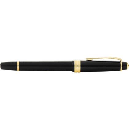 Ручка перьевая F "Bailey Light Polished Black Resin and Gold Tone", черный, золотой - 5