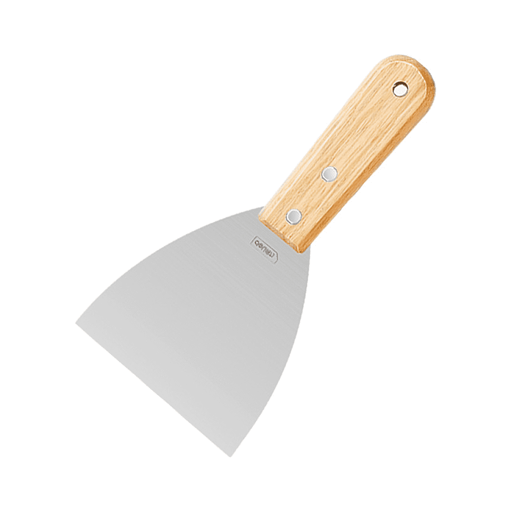 Шпатель Deli YS DL-HD4C, нержавеющий, 100 мм, деревянная рукоятка