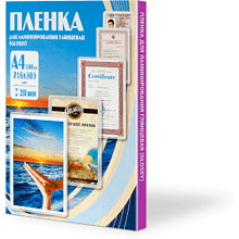 Пленка для ламинирования А4, 250 мкм, 100 шт