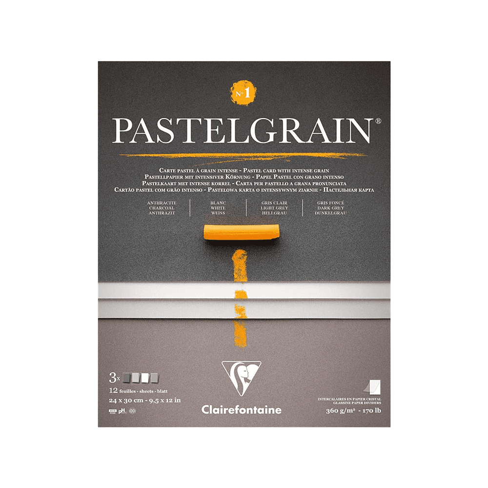 Блок бумаги для пастели "PastelGrain" 4 оттенка, 24х30см, 360 г, 12 листов, №1