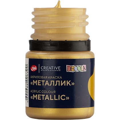 Краска акриловая металлик "Декола", 970 золото геральдик, 20 мл., банка - 4