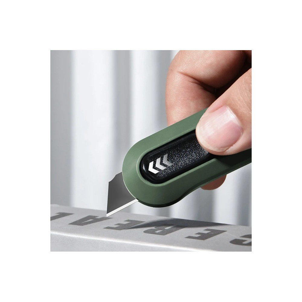 Нож строительный Deli HS HT4007L, 80x25 мм, Soft Touch, зеленый - 4