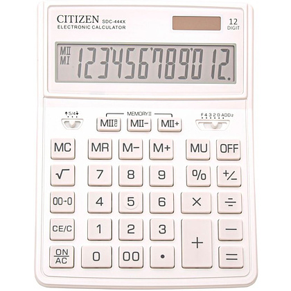 Калькулятор настольный CITIZEN "SDC-444X", 12-разрядный, белый - 4