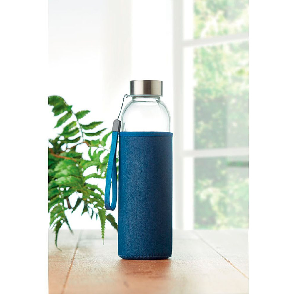 Бутылка для воды "Utah Denim", стекло, 500 мл, прозрачный, синий - 4